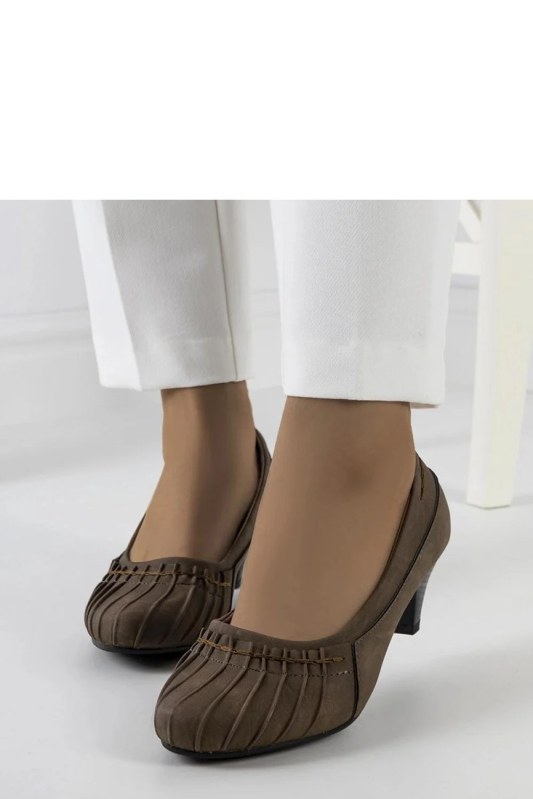 Lodičky na podpatku 90175 khaki - Solea - Dámské boty Ženylodičky