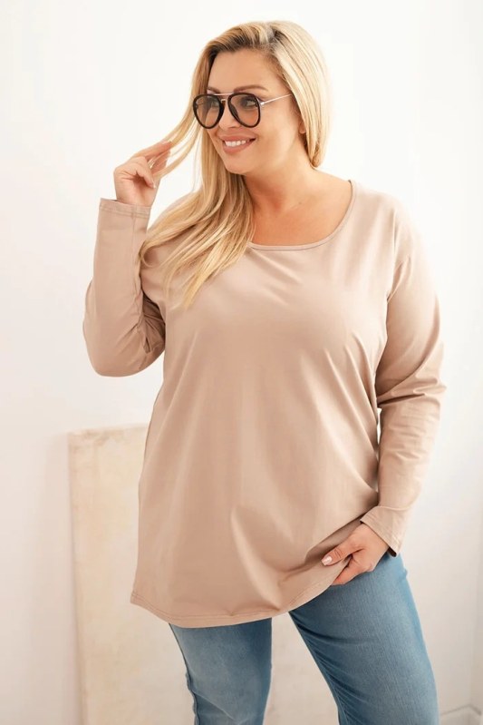Dámská blůza plus size s&nbsp;lodičkovým výstřihem fango - Dámské boty Ženylodičky