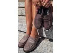 Dámské mokasíny z semiše vinceza 62335 béžové