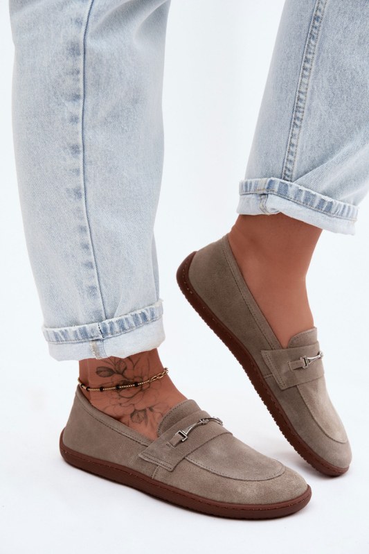 Semišové mokasyny barefoot z zazoo Cappuccino