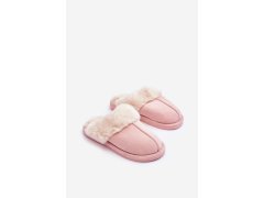 Dámské pantofle s&nbsp;kožešinou růžové Pinky