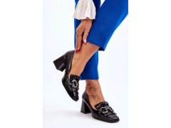 Dámské polobotky/ lodičky na sloupku mr-7316 černá - da premium quality Shoes