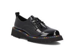 Dámské lakované černé kožené polobotky filippo DP8341