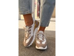 Kožené polobotky sneakers dámské artiker 56c1738 Bežovo-Zlaté