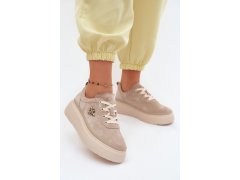 Kožené semišové dámské polobotky vinceza 41523 béžové