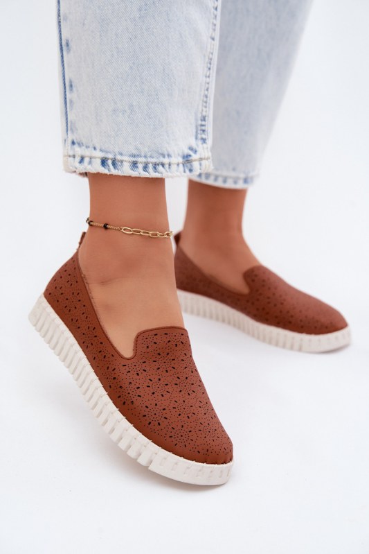 Dámské prodyšné nazouvací polobotky camel Salty