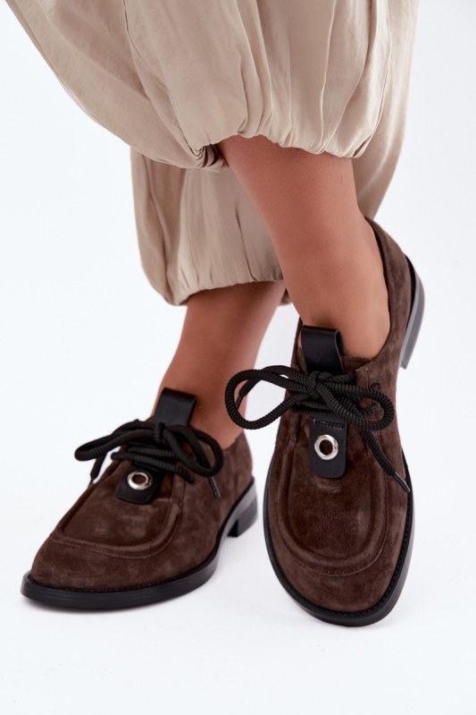 Dámské barefoot polobotky z&nbsp;přírodního semiše d&a cr62-3460 hnědé