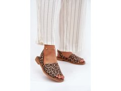 Zazoo 40327 kožené nazouvací sandály Leopardí