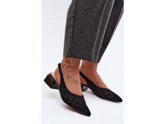 Kožené semišové dámské sandály otevřené s síťkou na klíně d&a cr61-3004 Černé