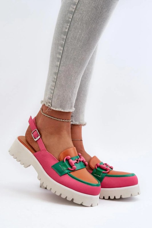Dámské sandály mr38-656 růžovo-oranž-zelené - step in style - Dámské boty Ženysandály