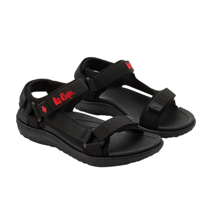Lee cooper boty na suchý zip sandály na léto plážové lehké černé dámské