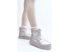 Dámské sněhule na masivní platformě vl226p stříbrná - Seastar