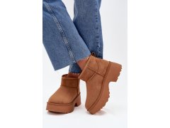 Dámské nízké sněhule na zasun s&nbsp;tepelnou podšívkou camel Mavelle