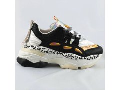 Černé dámské sneakersy s&nbsp;panteřím vzorem (BX1827-SP)