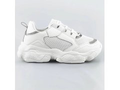 Bílé dámské šněrovací tenisky "sneakers" (172)