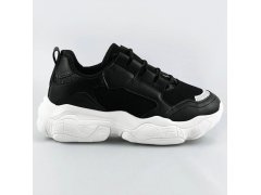 Černé dámské šněrovací tenisky "sneakers" (172)