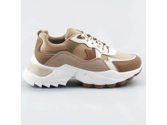 Sneakersy v&nbsp;khaki barvě z&nbsp;různých spojených materiálů (1109)