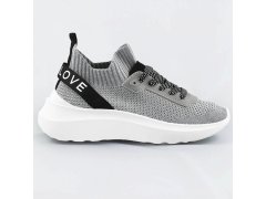 Stříbrné dámské nazouvací tenisky sneakers (LL66-3SP)
