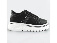 Černé dámské tenisky sneakers "traktory" (88-25)