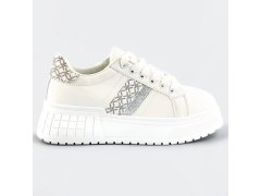 Bílé tenisky sneakers s vysokou podrážkou (AD-576)