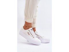 Bílé dámské tenisky na platformě lee cooper LCW-24-31-2725