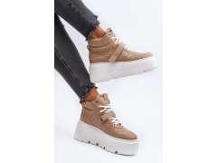 Zazoo 3450 dámské kožené tenisky Beige