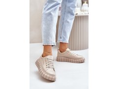 Zateplené dámské sneakersy big star mm274618 béžové