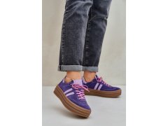 Zazoo n1068s4 dámské semišové sneakersy na platformě tmavě fialové