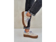 Zazoo n1068s4 dámské semišové sneakersy na platformě béžové