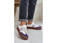 Zazoo n1068 kožené nízké sneakersy dámské na platformě Bílé