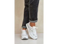 Kožené sportovní boty dámské sneakers s.barski lr51-551 Bílé