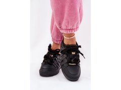 Ekokožené sneakersy na platformě černé Penolle