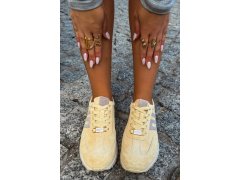 Dámské sportovní sneakersy z přírodního semiše žluté Lovey