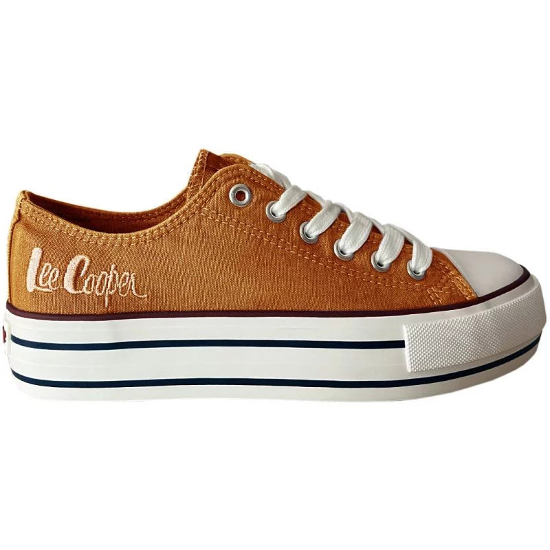 Dámské sportovní boty lcw-24-31-2216la hořčicová s&nbsp;bílou - lee Cooper - Dámské boty Ženytenisky
