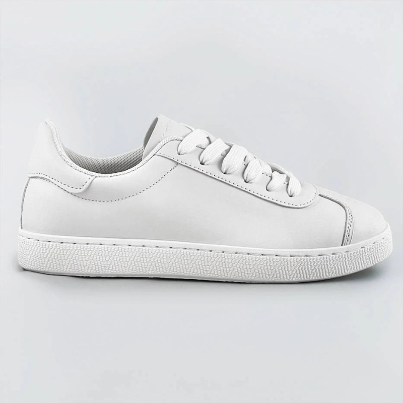 Bílé dámské šněrovací sneakersy (BF-025) - Dámské boty Ženytenisky