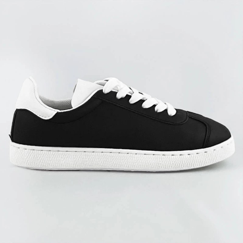 Černo-bílé šněrovací dámské sneakersy (BF-025) - Dámské boty Ženytenisky