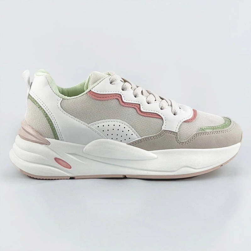 Béžové dámské tenisky adidasky s&nbsp;vyšší podrážkou (BS-05) - Dámské boty Ženytenisky