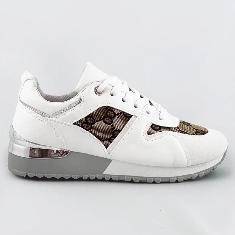 Bílé dámské tenisky adidasky se zvýšenou podrážkou (666-21)