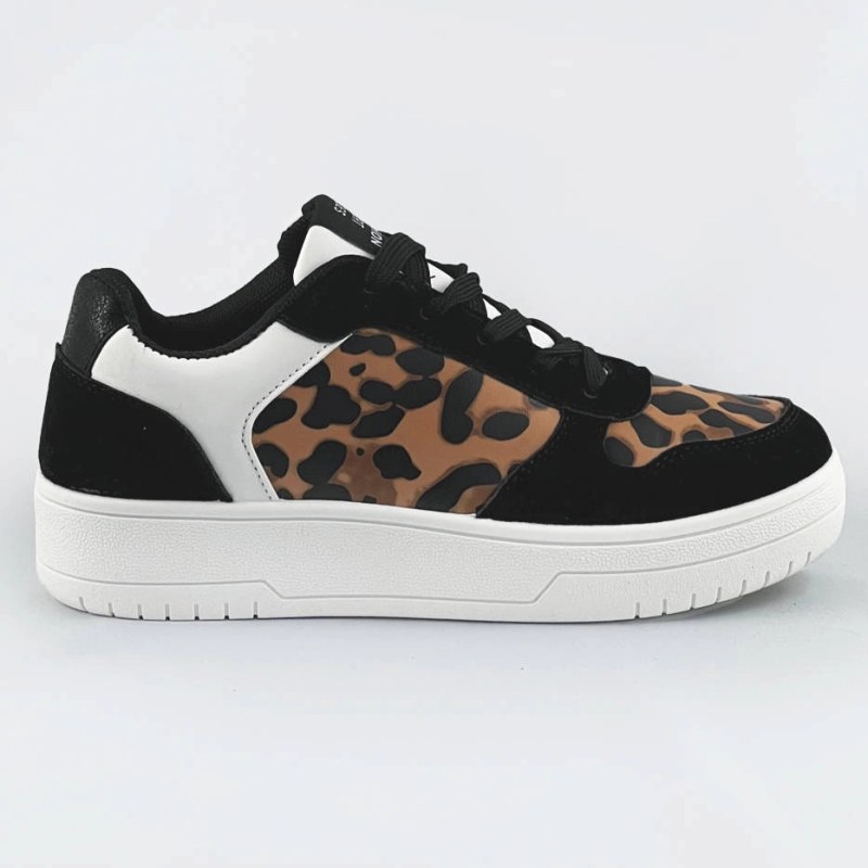 Černé dámské tenisky sneakers s&nbsp;panteřím vzorem (6363) - Dámské boty Ženytenisky