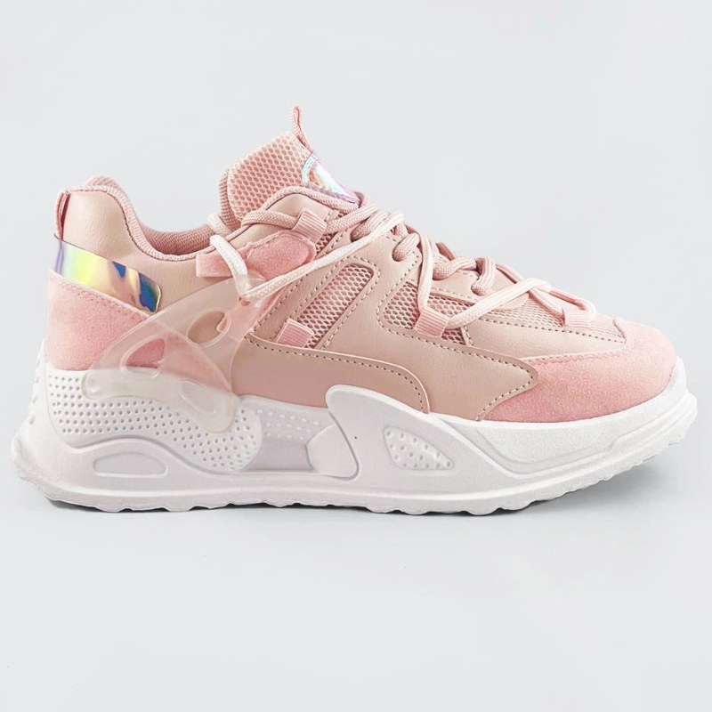 Růžové dámské sneakersy se dvojitými tkaničkami (7001)