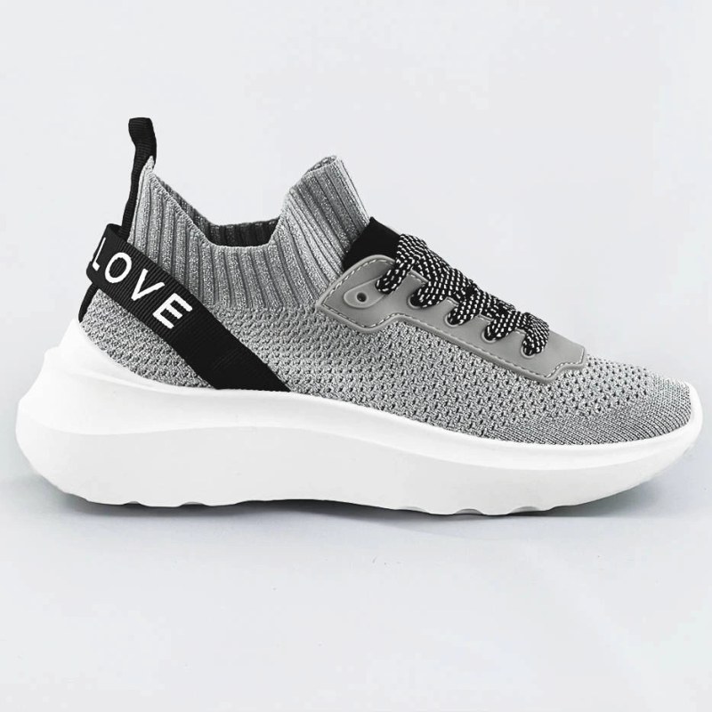 Stříbrné dámské nazouvací tenisky sneakers (LL66-3SP)