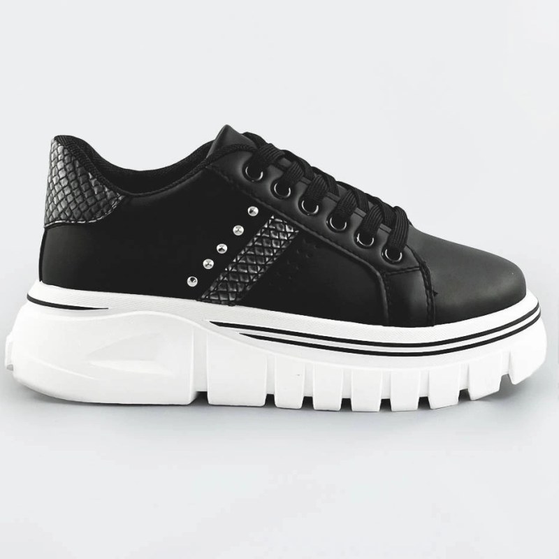 Černé dámské tenisky sneakers "traktory" (88-25)