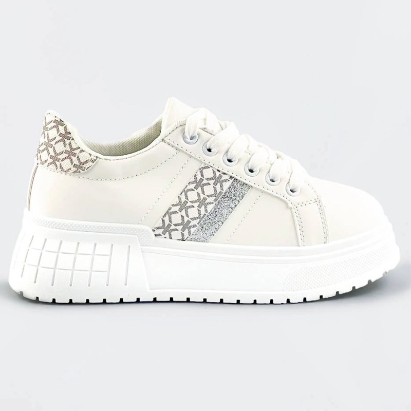 Bílé tenisky sneakers s vysokou podrážkou (AD-576)