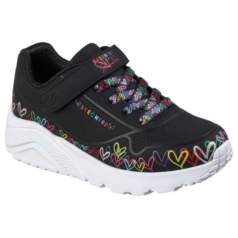Mládežnické tenisky skechers uno lite heart craze 314091l BKMT