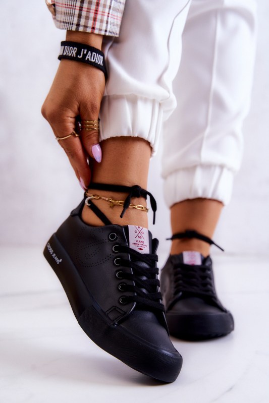 Dámské nízké tenisky cross jeans jj2r4054c černá - Dámské boty Ženytenisky