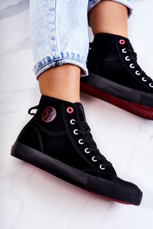 Dámské vysoké tenisky cross jeans jj2r4055c černá