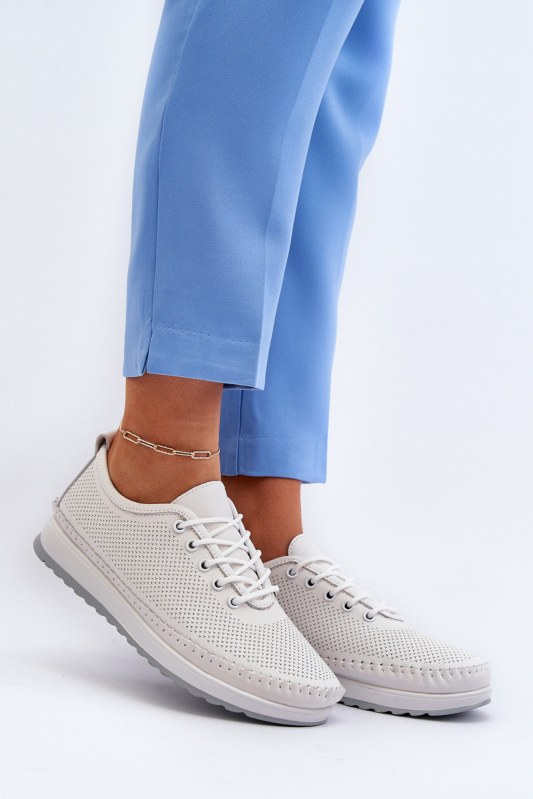 Kožené sportovní dámské tenisky beige Lalnai - Dámské boty Ženytenisky