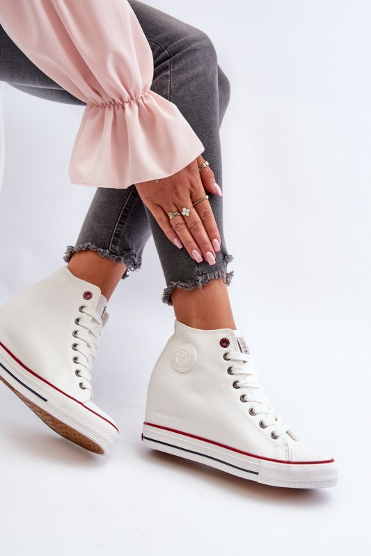 Dámské tenisky na podpatku cross jeans nn2r4004 bílé - Dámské boty Ženytenisky