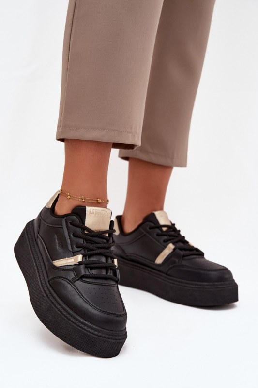Dámské sneakersy na platformě big star ss274360 Černé - Dámské boty Ženytenisky