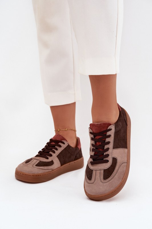 Kožené semišové barefoot tenisky dámské zazoo n1277 hnědé